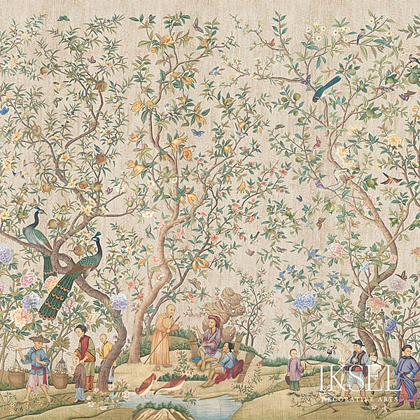 Qianlong Garden - Crackled Beige Wallpapers